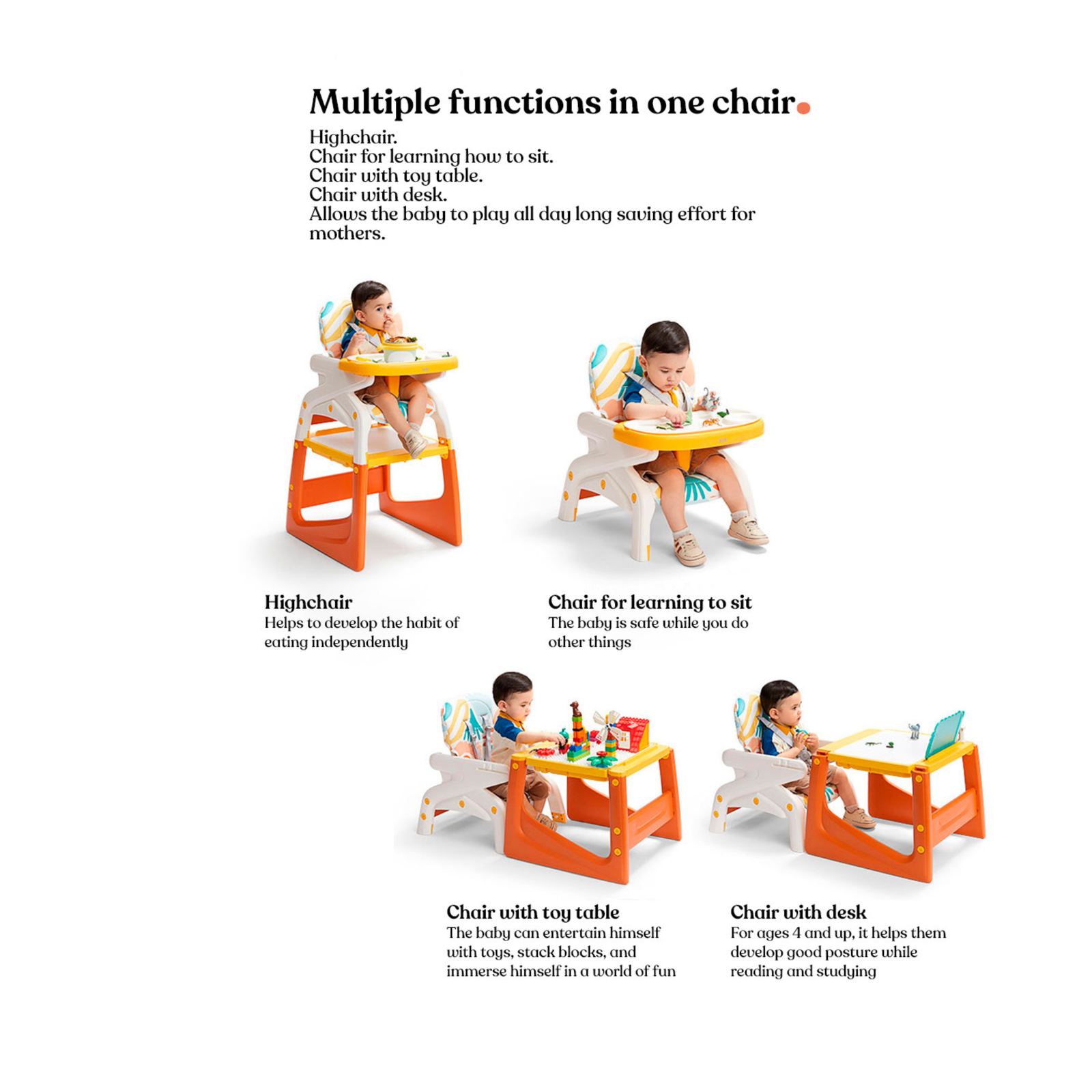 High chair outlet table for multiples