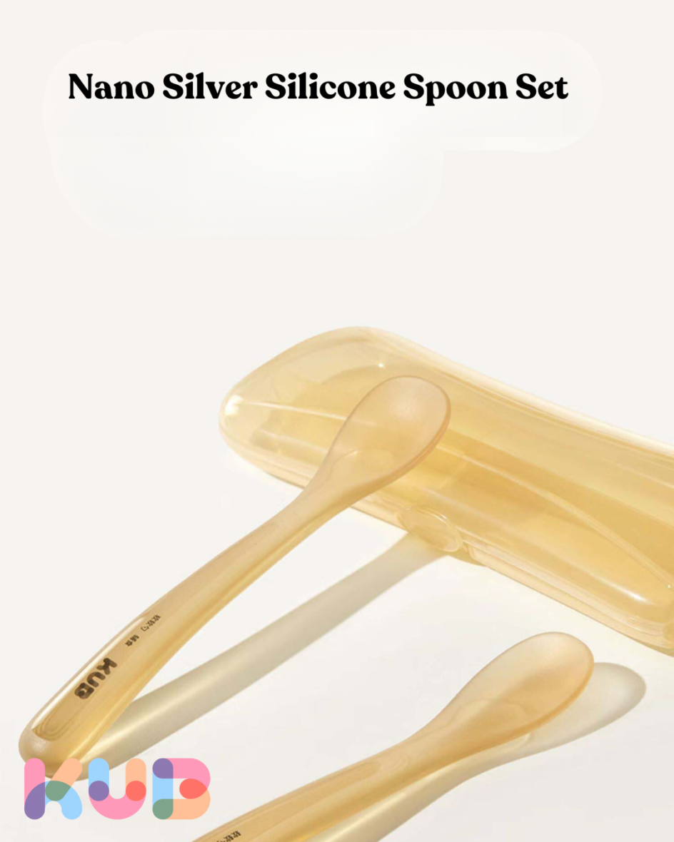 KUB Nano Silver Silicone Spoon Set